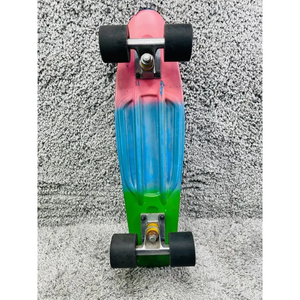 High Bounce Multicolor Colorblock 22in Skateboard Retro Mini Cruiser For Kids